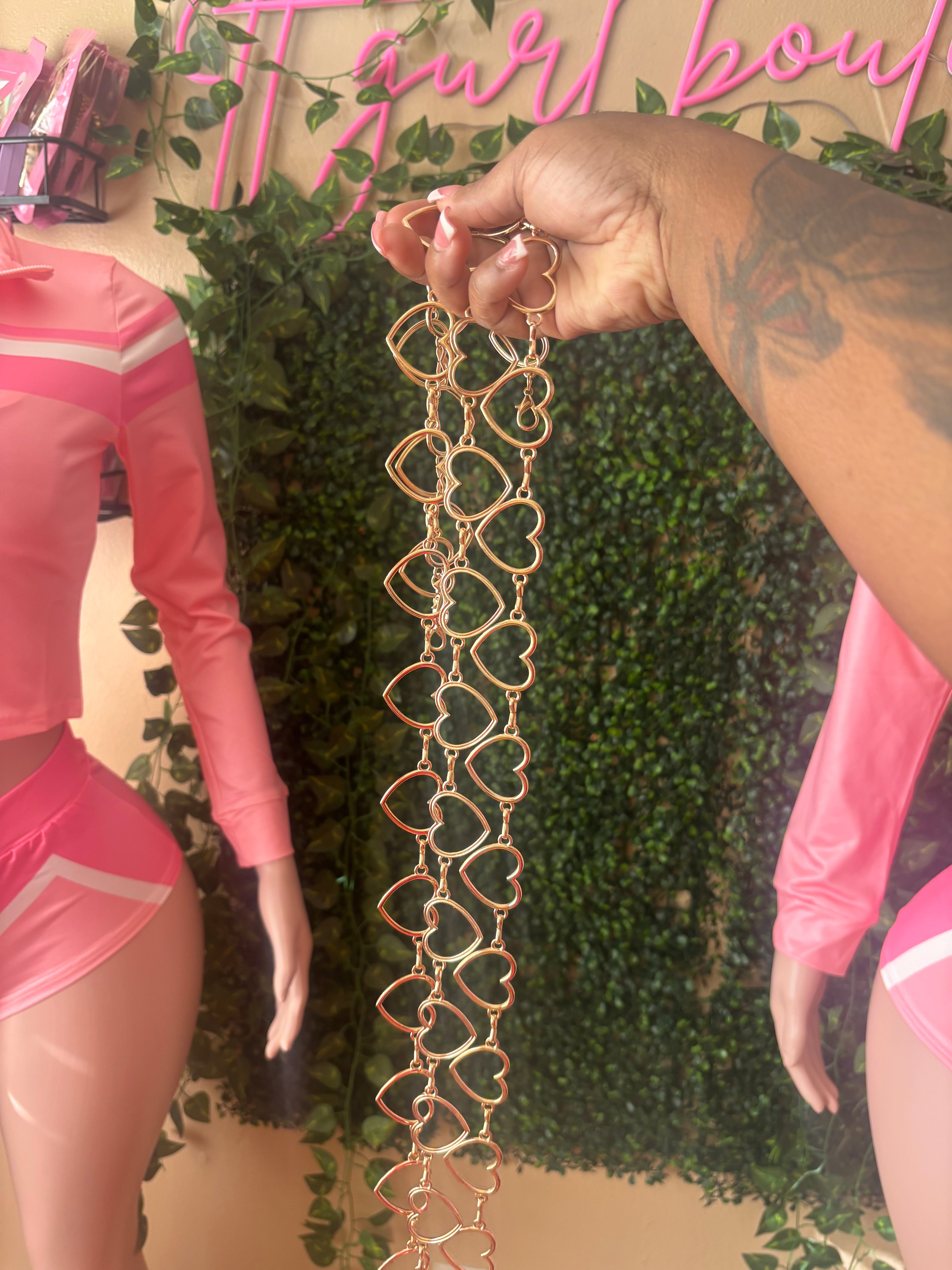 Heart shape waist chain